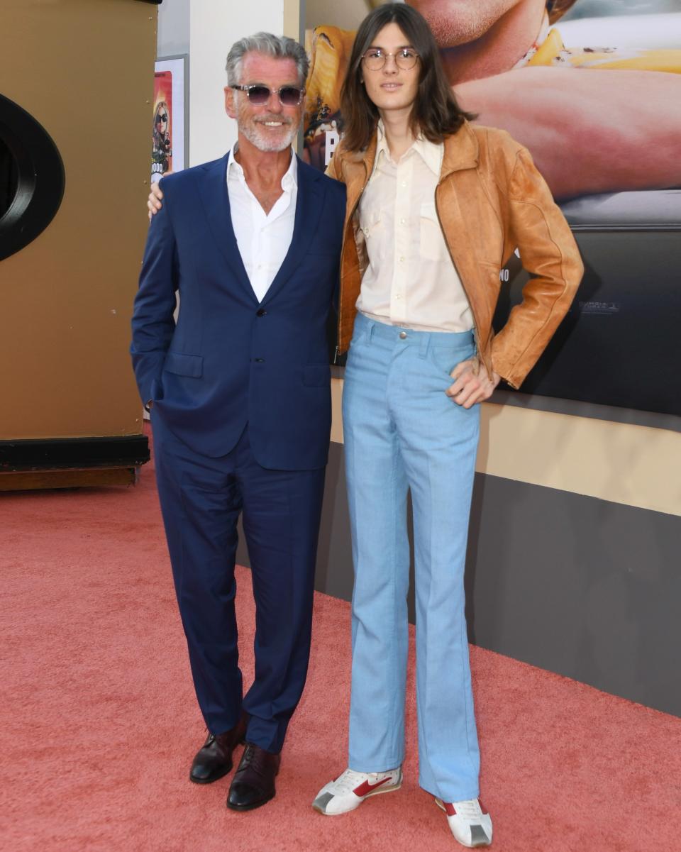 Pierce Brosnan and his son Dylan take red-carpet style to new...heights.