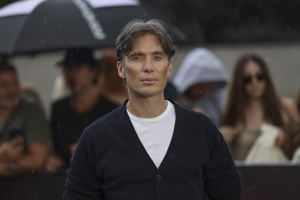 Cillian Murphy poses for photographers at the photo call for the film 'Oppenheimer' on Wednesday, July 12, 2023 in London. (Vianney Le Caer/Invision/AP)