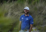 Max Homa, of the United States, waits his turn to tee off during a practice round of the Hero World Challenge PGA Tour at the Albany Golf Club, in New Providence, Bahamas, Wednesday, Nov. 30, 2022. (AP Photo/Fernando Llano)