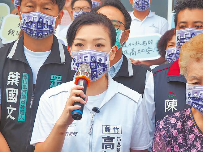 民眾黨新竹市長參選人高虹安（見圖）認為，公廁免治馬桶議題，還是要回歸到公廁最重要的must to have或nice to have，她不了解沈慧虹為何要盲目跟從陳時中錯誤的政見。（陳育賢攝）