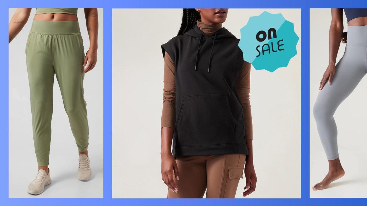 run with it pant, cocoon hoodie, salutation pants