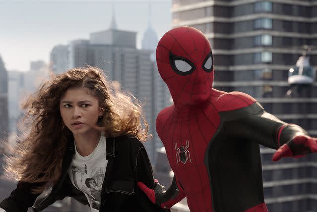 <p>Jay-Maidment / Columbia Pictures / Marvel Studios/ Courtesy Everett Collection</p> Zendaya and Tom Holland in <em>Spider-Man: No Way Home</em>