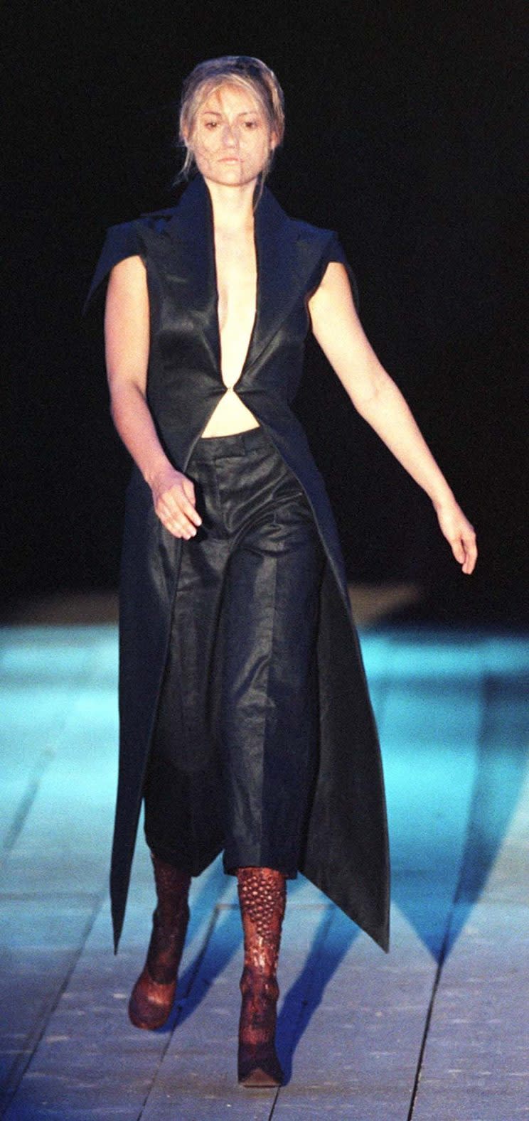 Double amputee Aimee Mullins is one of the only disabled models to walk in a fashion show, appearing in Alexander McQueen's 1998 show. [Photo: PA]