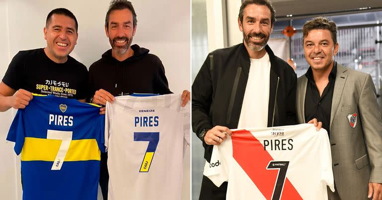 Boca-River, Riquelme-Gallardo; Pirès jugó con Román y se enfrentó a Marcelo en un Monaco vs. Marsella de la Liga francesa 