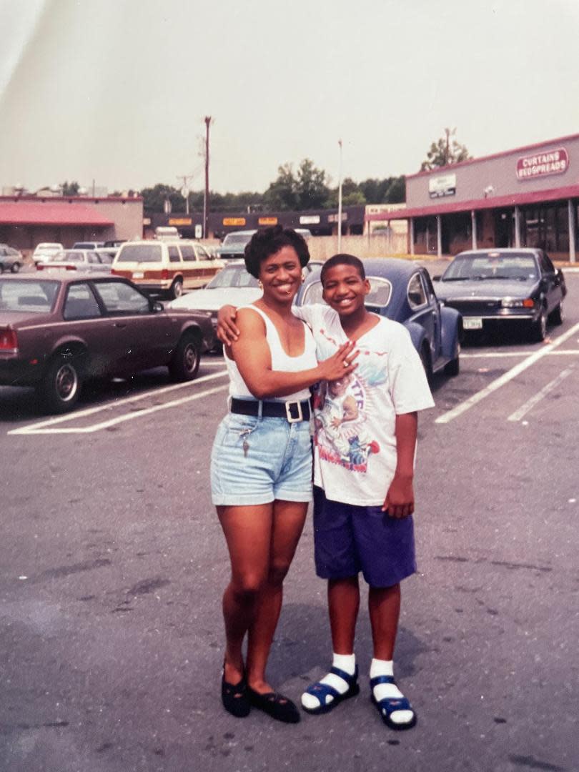 Fonda Bryant and her son Wes in 1995.