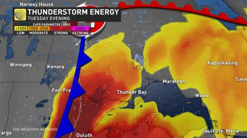 Northwestern Ontario thunderstorm energy Tuesday evening_June 17