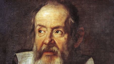 a painting showing galileo galilei looking off to the right