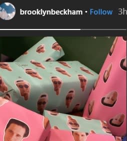 Brooklyn Beckham's personalised birthday wrapping paper (Brooklyn Beckham/Instagram)