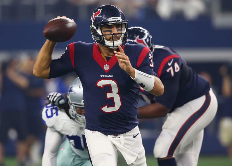 Tom Savage has replaced Brock Osweiler at QB. (Getty)