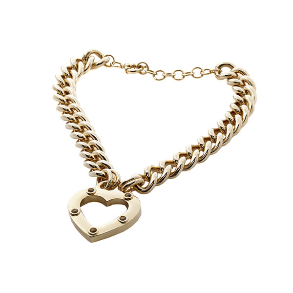 Goldtone Large Link Heart Necklace from Sophie & Shannon's Jewel Box