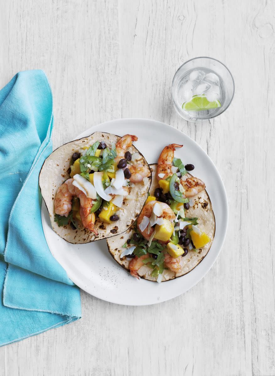 Shrimp Tacos with Mango and Black Bean Salsa