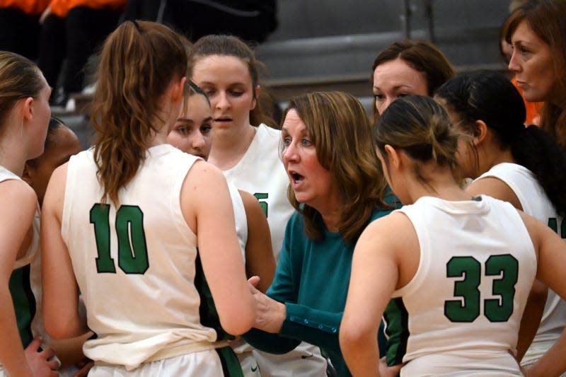 Yorktown girls basketball lost its sectional championship 41-40 in overtime against host Hamilton Heights on Saturday, Feb. 4, 2023.