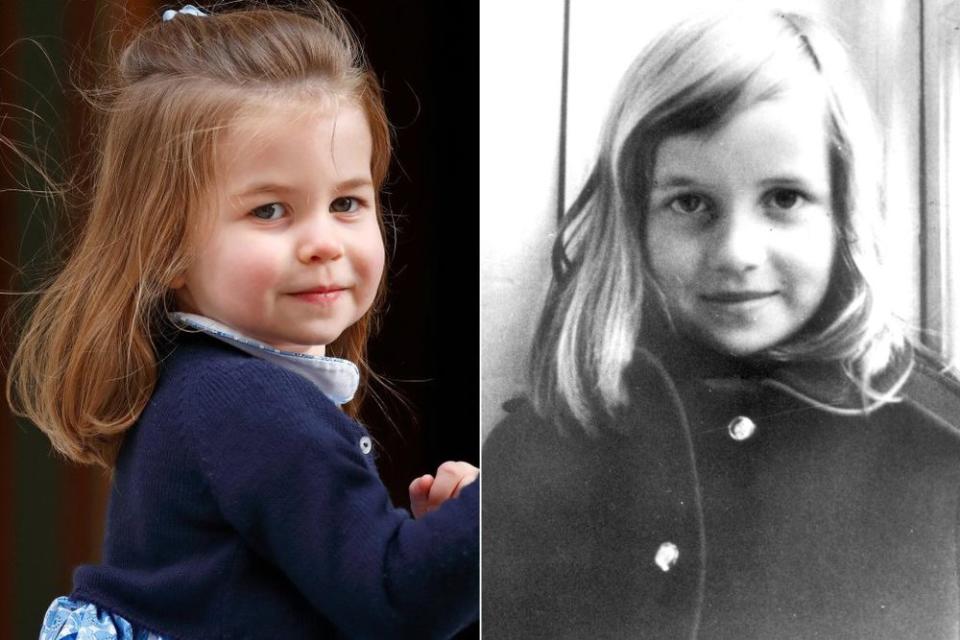 Princess Charlotte and young Princess Diana