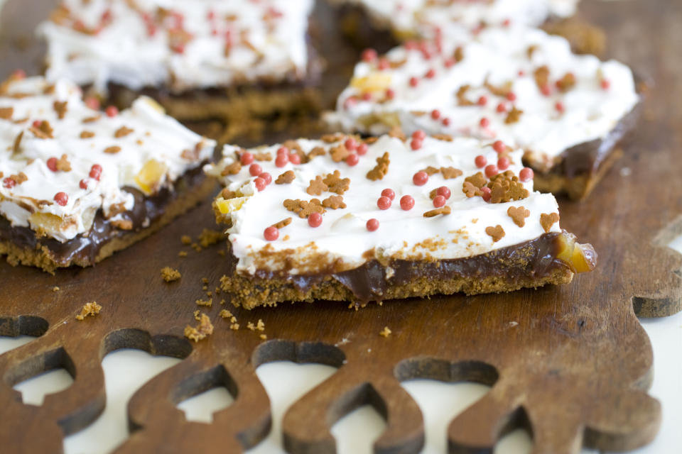 This Sept. 23, 2013 photo shows mango marshmallow bars in Concord, N.H. (AP Photo/Matthew Mead)