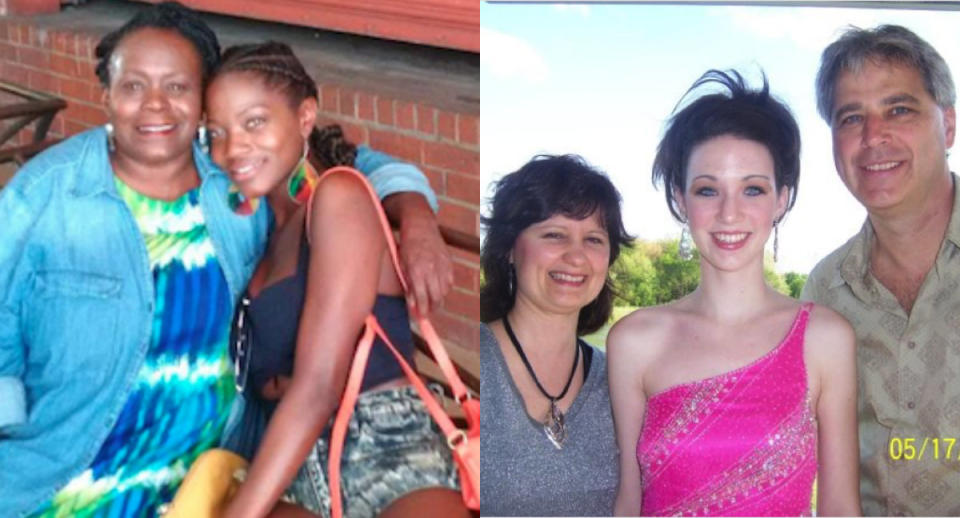 Left: Brianna with her mother as a young girl; Right: Julia with her parents before high school prom in 2008.&nbsp; (Photo: Brianna/Julia)