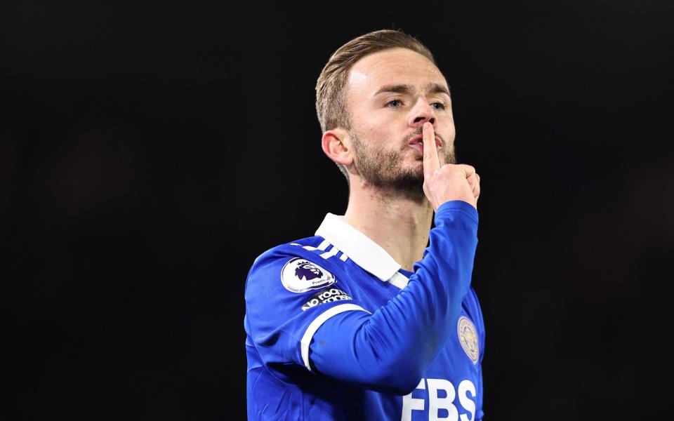 James Maddison celebrates Leicester's equalizer at Leeds - James Maddison to be sold this summer regardless of Leicester's fate - Getty Images/Robbie Jay Barratt