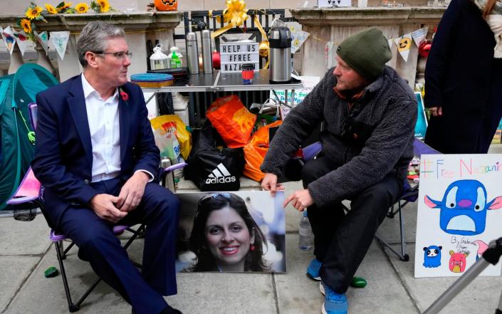 Richard Ratcliffe is on his 17th day of hunger strike on Whitehall - AP