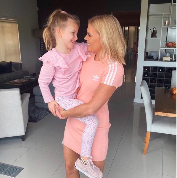 Sonia Kruger holding her daughter Maggie