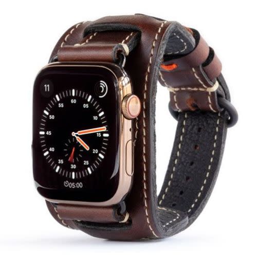 <p><a href="https://go.redirectingat.com?id=74968X1596630&url=https%3A%2F%2Fwww.padandquill.com%2Flowry-cuff-edition-for-apple-watch.html&sref=https%3A%2F%2Fwww.bestproducts.com%2Ftech%2Fg1143%2Fbest-apple-watch-bands%2F" rel="nofollow noopener" target="_blank" data-ylk="slk:Shop Now;elm:context_link;itc:0;sec:content-canvas" class="link ">Shop Now</a></p><p>Pad & Quill Lowry Cuff Apple Watch Leather Band</p><p>padandquill.com</p><p>$99.95</p>