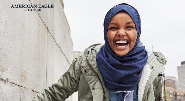 Halima Aden is a model for American Eagle’s latest ad campaign. (Photo: American Eagle)