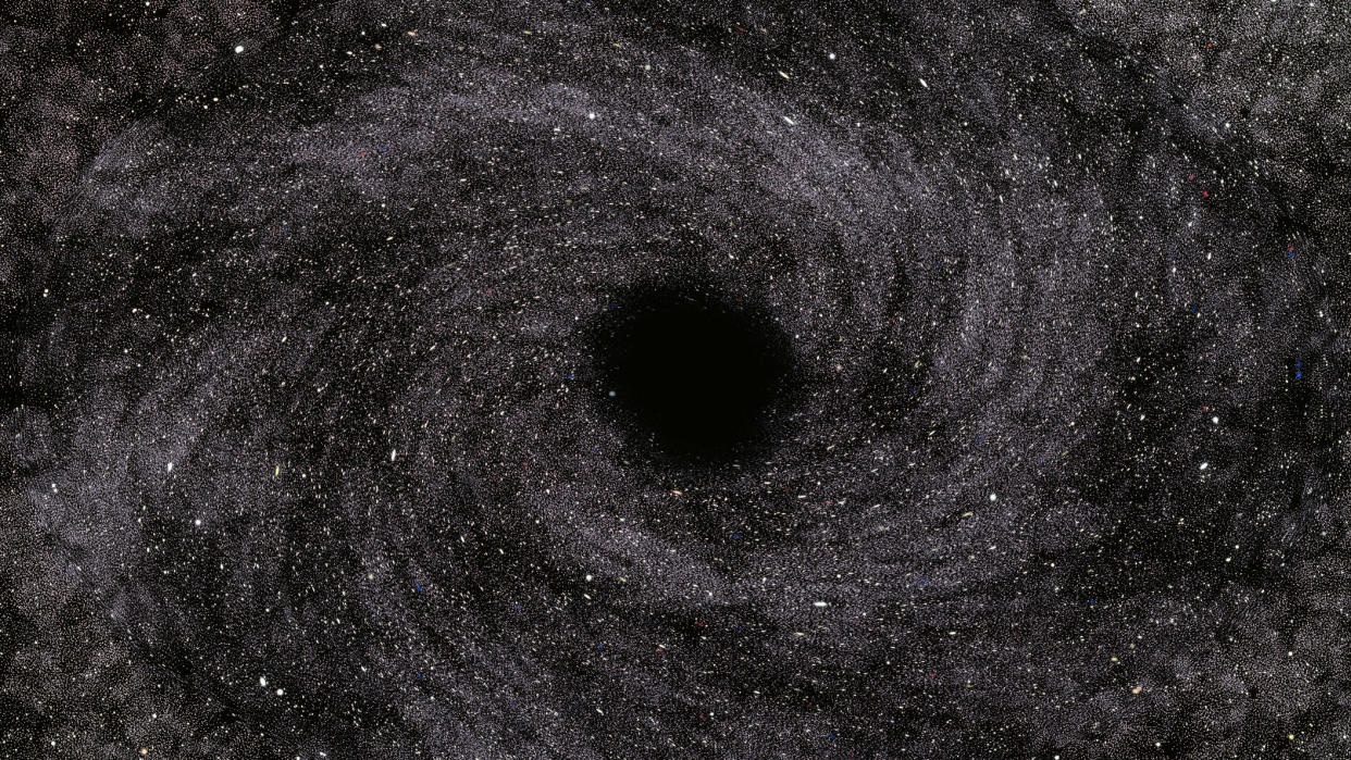  Artist's illustration black hole void . 