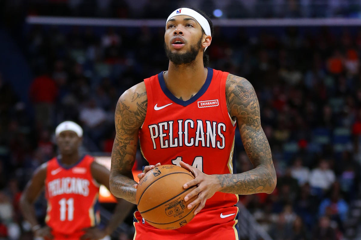 Brandon Ingram of the New Orleans Pelicans handles the ball against