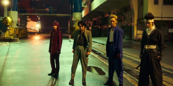 Kurama (Jun Shison), Yusuke (Takumi Kitamura), Kuwabara (Shuhei Uesugi), and Hiei (Kanata Hongo) in Netflix’s live-action adaptation of <i>Yu Yu Hakusho</i>.<span class="copyright">Netflix</span>