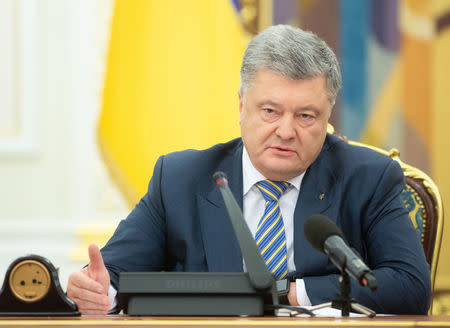 Ukrainian President Petro Poroshenko speaks during a meeting with members of the National Security Council in Kiev, Ukraine November 26, 2018. Mykhailo Markiv/Ukrainian Presidential Press Service/Handout via REUTERS