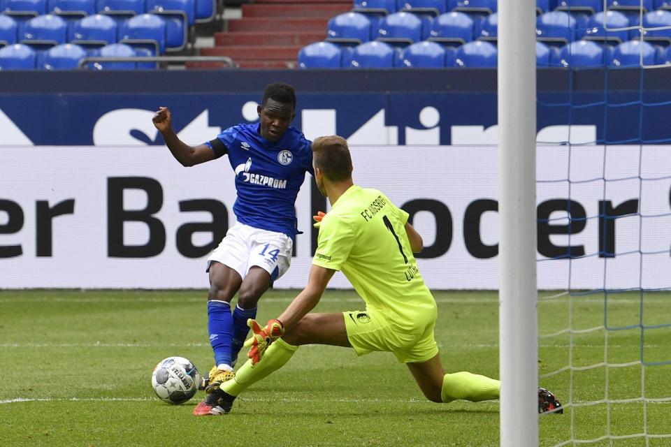 Matondo featured for Schalke against Augsburg on Saturday Photo: AP