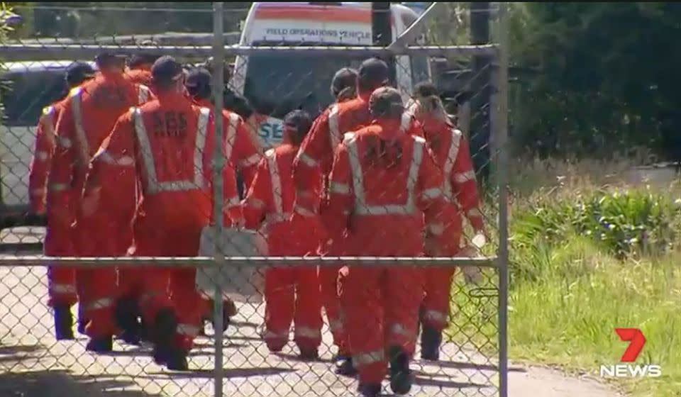 SES volunteers arrived to help search for clues. Source: 7 News