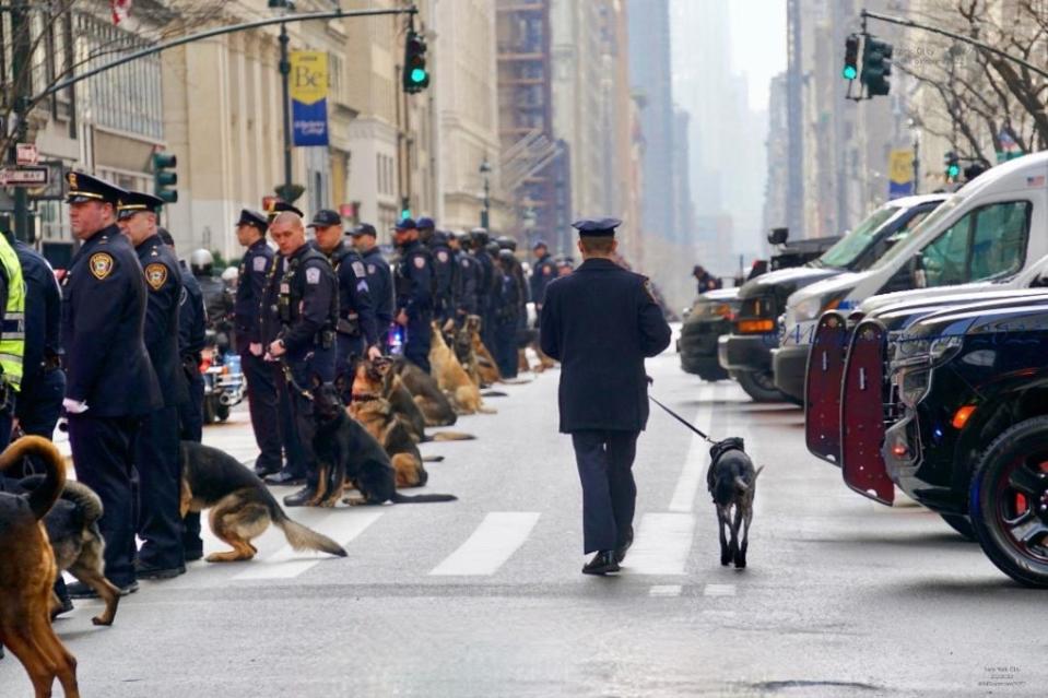 The funeral procession for Officer Wilbert Mora, who was killed in 2022, where there were 173 K9s from around the country. @MFoxmoore