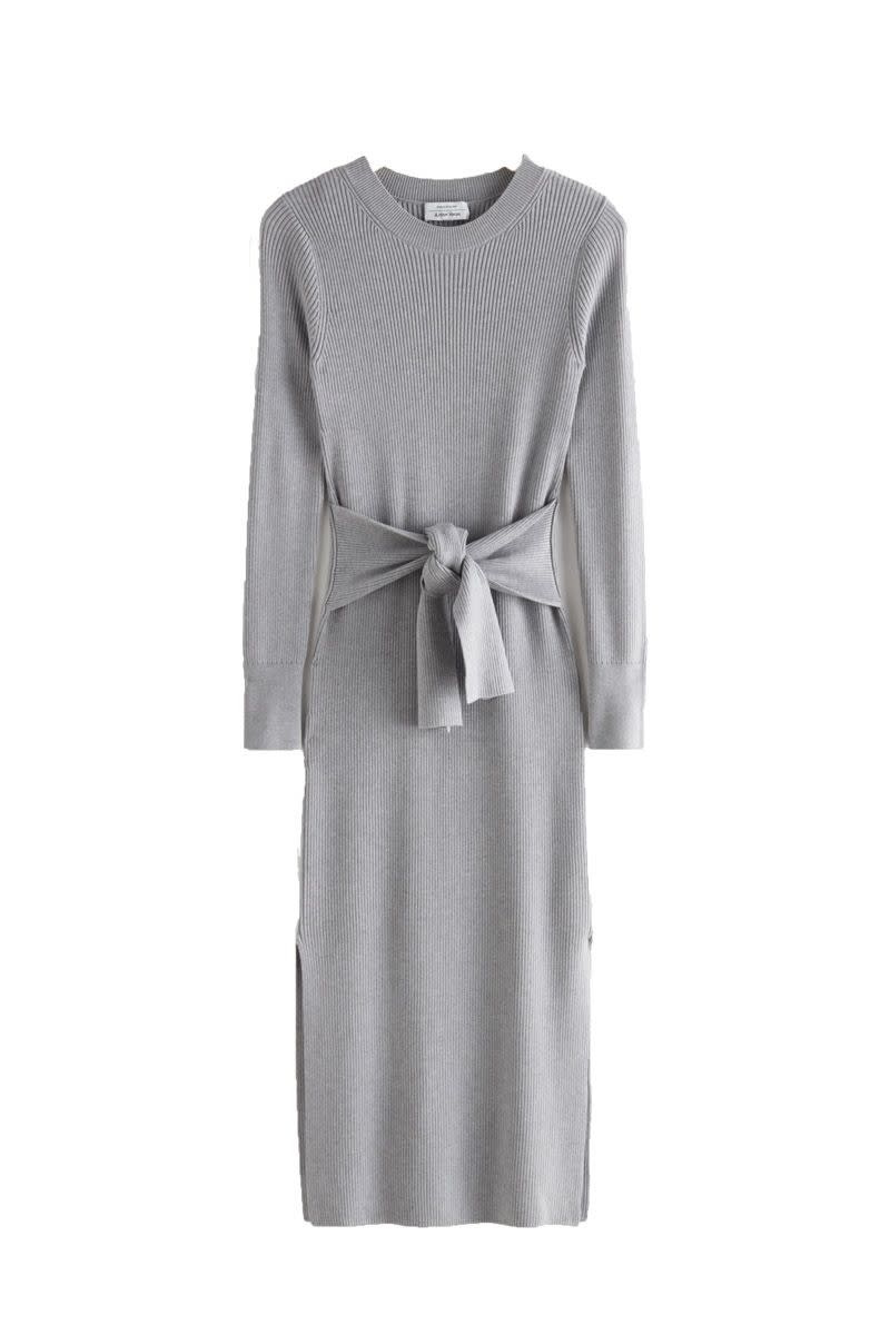 & Other Stories Belted Rib Midi Dress