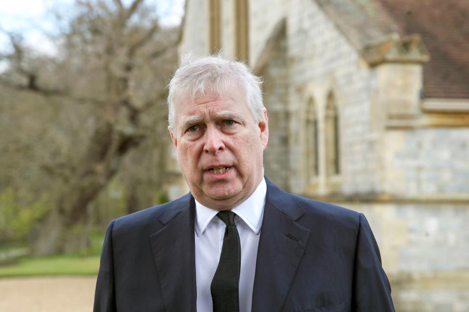 Britain's Prince Andrew speaks during a television interview at the Royal Chapel of All Saints at Royal Lodge (AP)