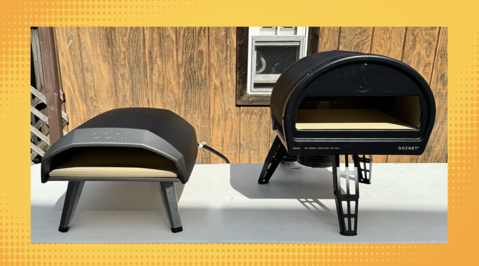 Two pizza ovens: the Ooni Koda 12, left, and the Gozney Roccbox 