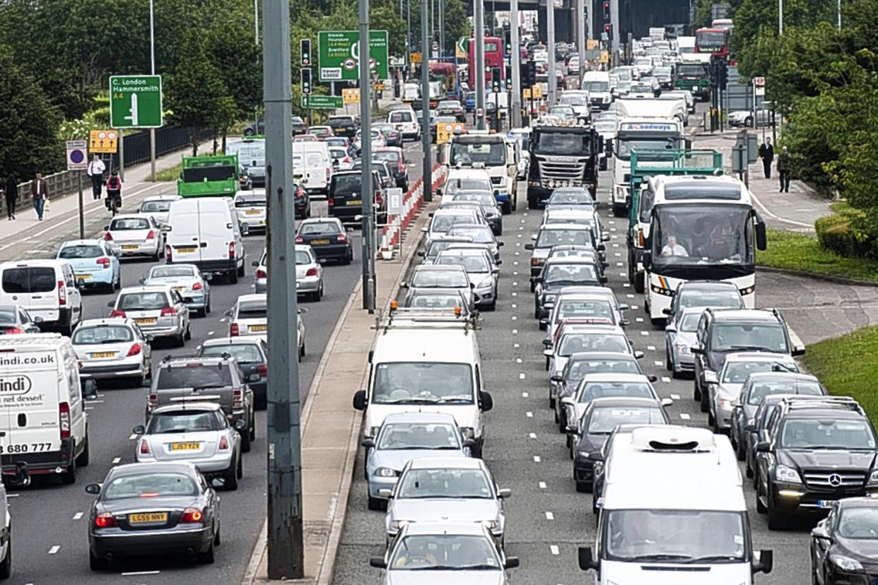 The private car driver causes chaos daily: rush-hour traffic congestion on the Great West Road: Jeremy Selwyn / Evening Standard