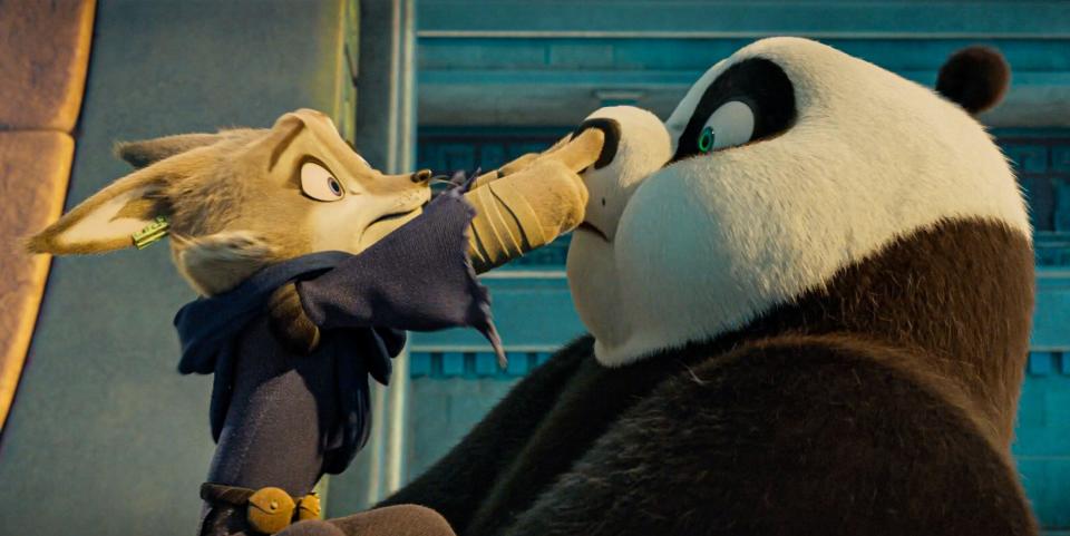 Awkwafina and Po in Kung Fu Panda 4