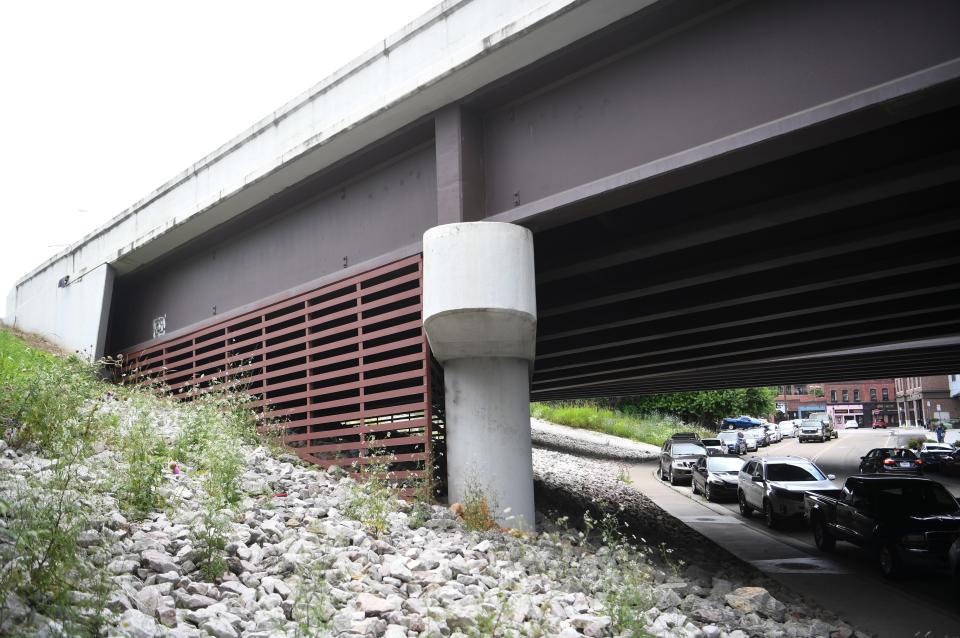 Barricades, like the fencing displayed here along Willow Avenue and beneath James White Parkway in the Old City, has been installed to prevent people from setting up "illegal encampments," city spokesperson Eric Vreeland told Knox News. The rocks beneath the bridge can be hazardous for city employees cleaning up litter and performing welfare checks, he said.