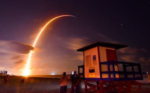 A Falcon 9 SpaceX rocket with a payload of 60 satellites for SpaceX's Starlink broadband network, lifts off from Florida's Cape Canaveral in May - Credit: &nbsp;Malcolm Denemark/&nbsp;Florida Today