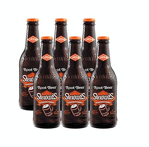 Stewarts Original Root Beer Soda 12 Oz Glass Bottle (Pack of 6, Total of 72 Oz)