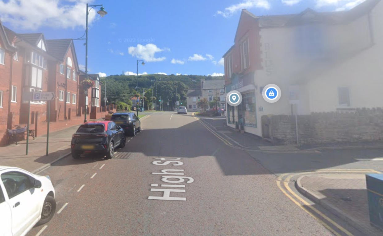 The snake was discovered lying in the sun at a home on Prestatyn High Street in Wales. (Google)