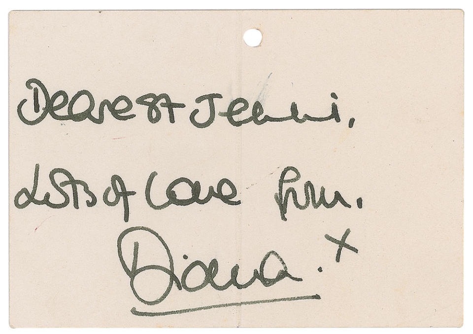 Princess Diana's note | RR Auction