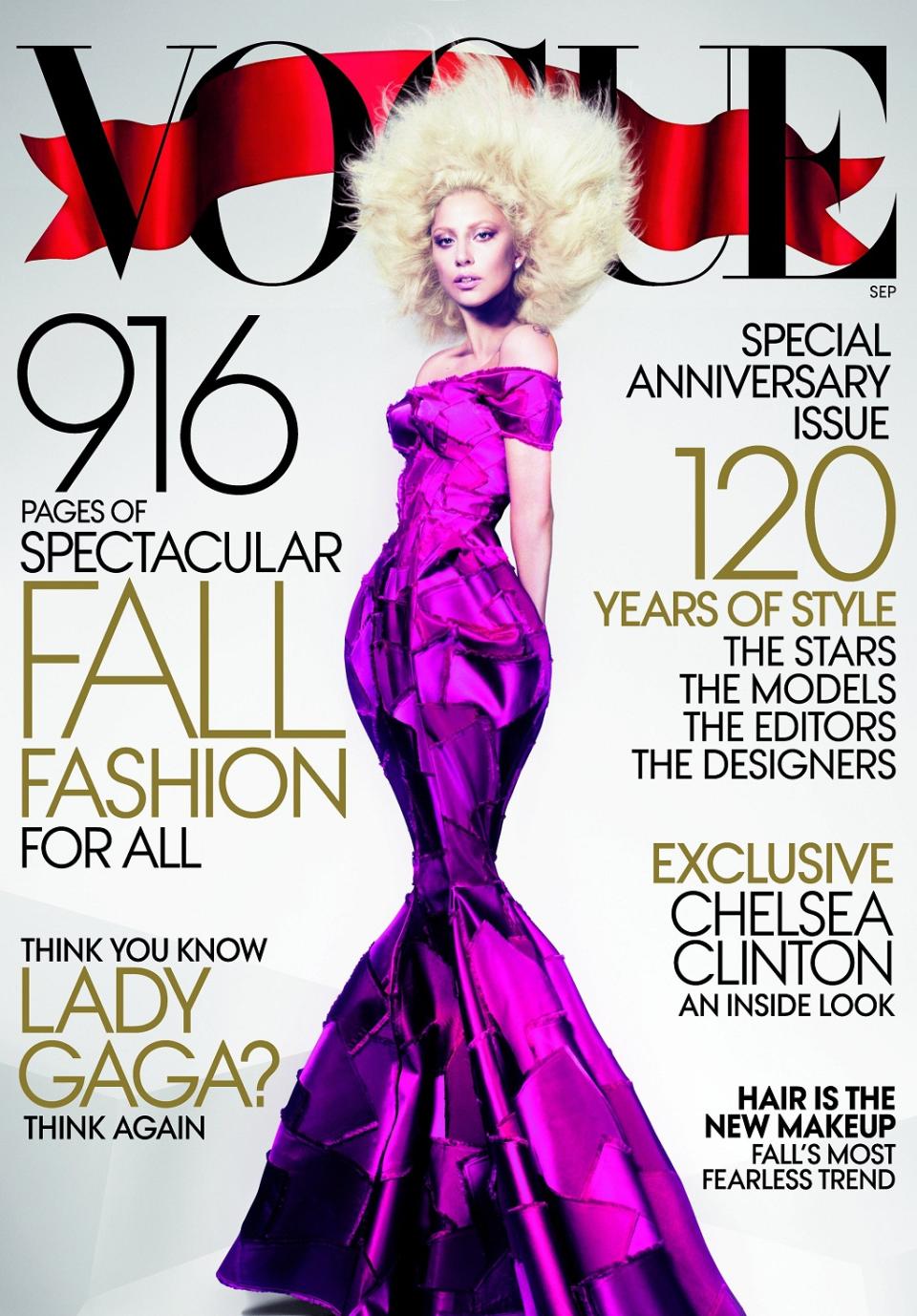 <div class="caption-credit"> Photo by: Vogue</div>Lady Gaga looked way more like a cartoon character than usual on Vogue's startling September 2012 cover.