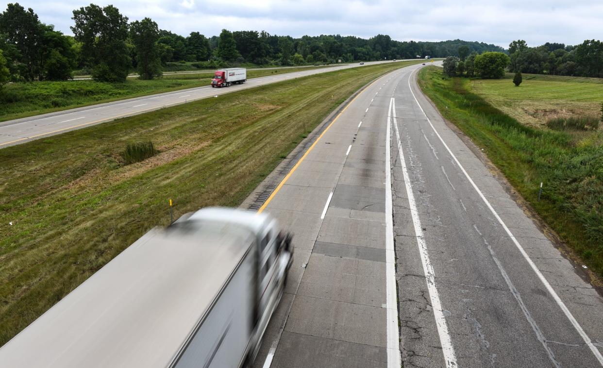 Traffic moves along Interstate 69 near Potterville Thursday, July 6, 2023, in Eaton County.