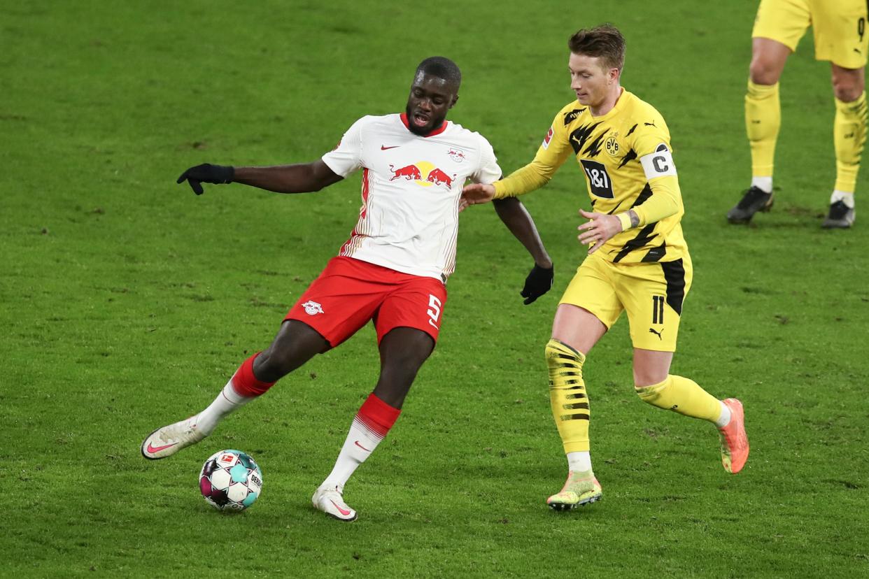 <p>Upamecano has been linked with Chelsea and Manchester United</p> (Getty Images)