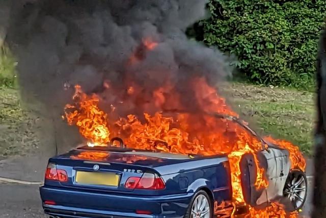 Car on fire near the David Lloyd leisure centre <i>(Image: Mike Farnden)</i>
