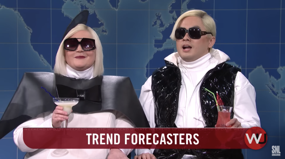 Aidy Bryant and Bowen Yang as Trend Forecasters on "SNL"