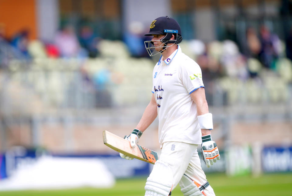 Steve Smith walks off after being dismissed.