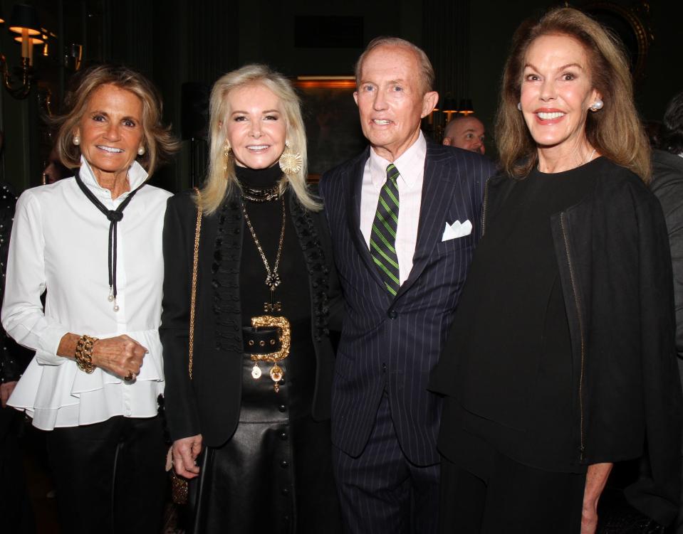 Grace Meigher, Hilary Geary Ross, Mark Gilbertson, and Cece Cord at Mark's autumn cocktail party.