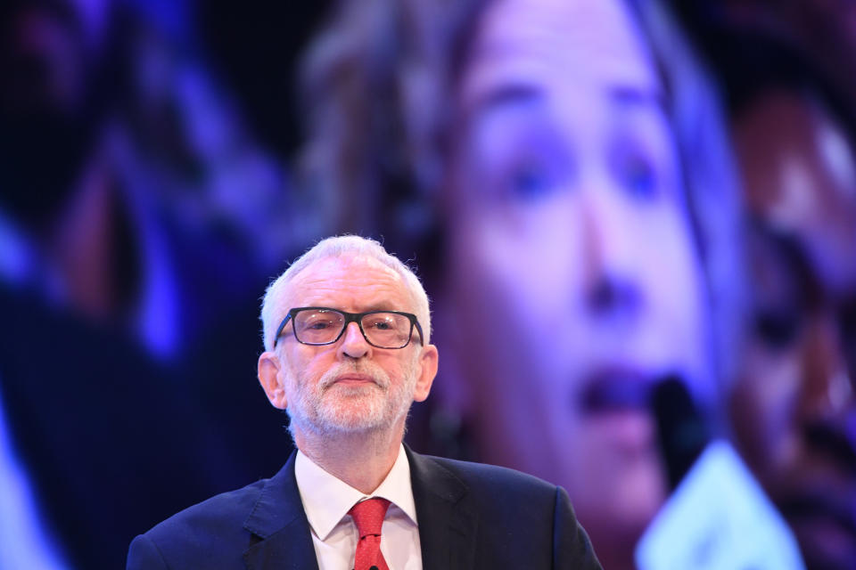 Labour leader Jeremy Corbyn at the CBI annual conference at the InterContinental Hotel in London.