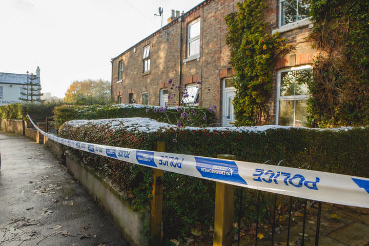 The area surrounding the sinkhole has been cordoned off (SWNS) 